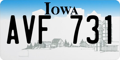 IA license plate AVF731