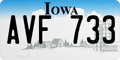 IA license plate AVF733
