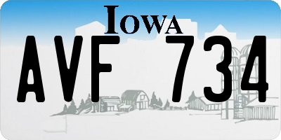 IA license plate AVF734