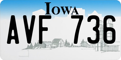 IA license plate AVF736
