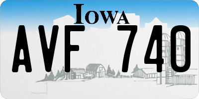 IA license plate AVF740