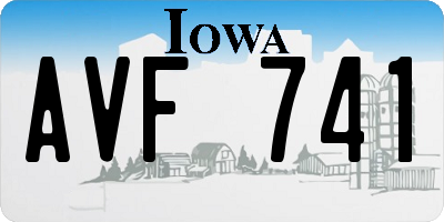 IA license plate AVF741