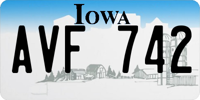 IA license plate AVF742