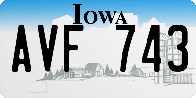 IA license plate AVF743