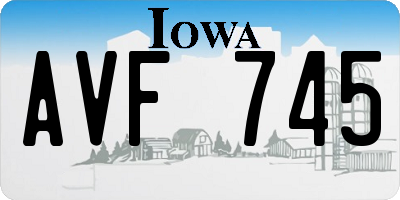 IA license plate AVF745