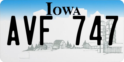 IA license plate AVF747
