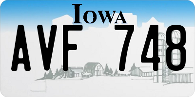 IA license plate AVF748