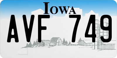 IA license plate AVF749
