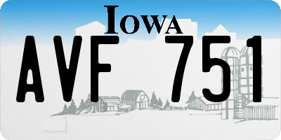IA license plate AVF751