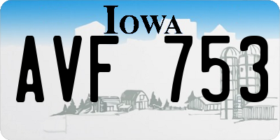 IA license plate AVF753