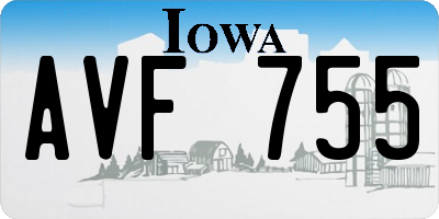 IA license plate AVF755