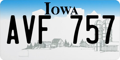 IA license plate AVF757