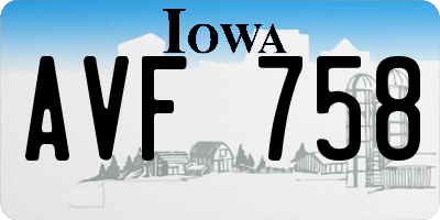 IA license plate AVF758
