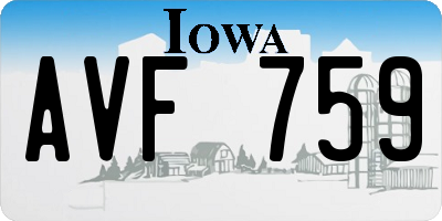 IA license plate AVF759