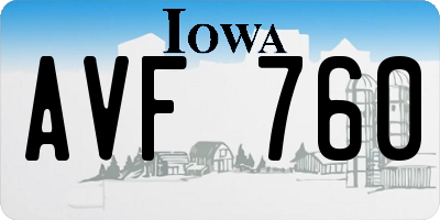 IA license plate AVF760
