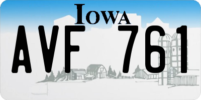 IA license plate AVF761
