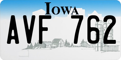 IA license plate AVF762