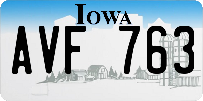 IA license plate AVF763