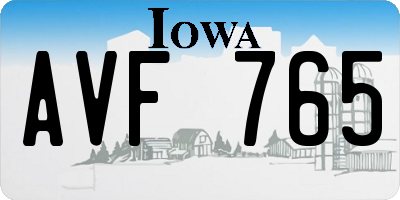IA license plate AVF765