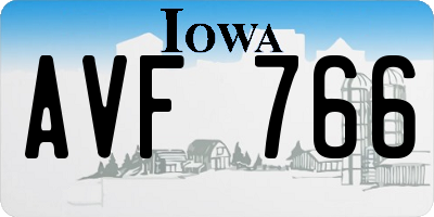 IA license plate AVF766