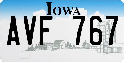IA license plate AVF767
