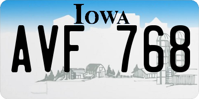 IA license plate AVF768