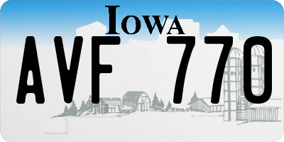 IA license plate AVF770