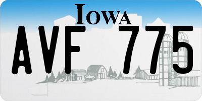 IA license plate AVF775