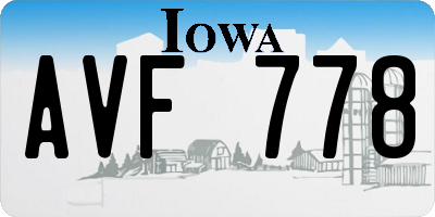 IA license plate AVF778