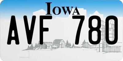 IA license plate AVF780