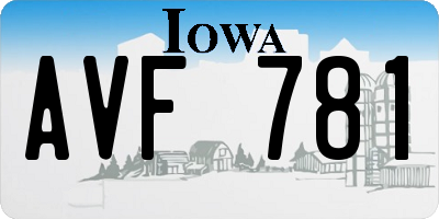 IA license plate AVF781