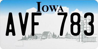 IA license plate AVF783