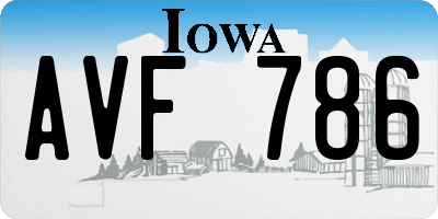 IA license plate AVF786