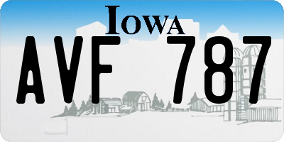 IA license plate AVF787