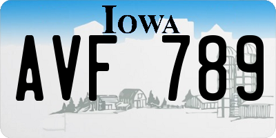 IA license plate AVF789