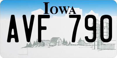 IA license plate AVF790