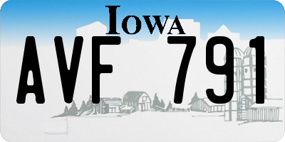 IA license plate AVF791