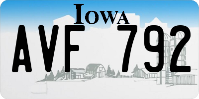 IA license plate AVF792