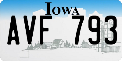 IA license plate AVF793