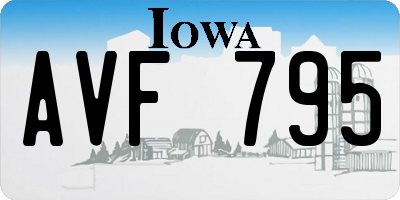 IA license plate AVF795