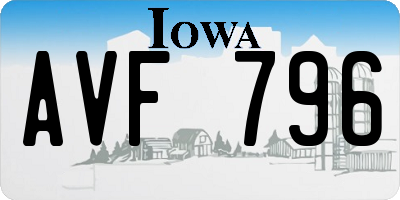 IA license plate AVF796