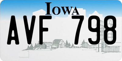 IA license plate AVF798