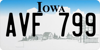 IA license plate AVF799