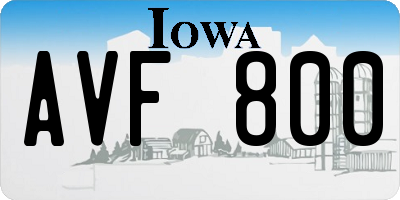 IA license plate AVF800