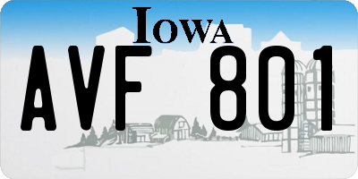 IA license plate AVF801
