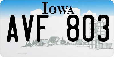 IA license plate AVF803