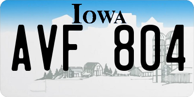 IA license plate AVF804
