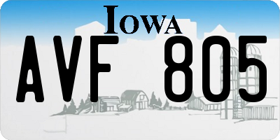IA license plate AVF805