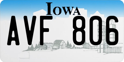 IA license plate AVF806