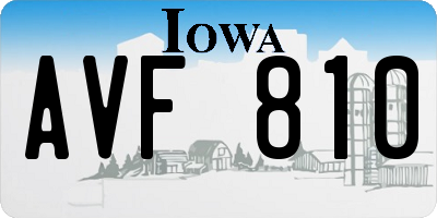 IA license plate AVF810